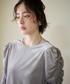 #Newans 【洗濯機可／ 前後着用可】 ギャザースリーブシアーベロアカーディガン