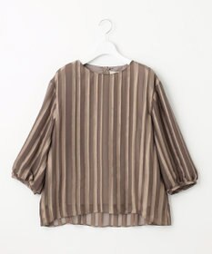 自由区 【XSサイズ～/洗える/セット可】オパールストライプ ブラウス