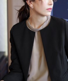 Tiaclasse L 【ダブルクロス・洗える】ノーカラージャケット