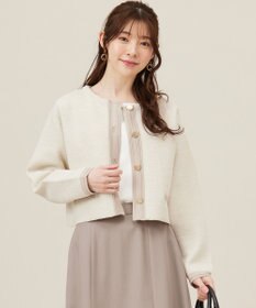 ANY SIS L バイカラーラメニット カーディガン