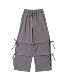 WEGO 【ウエストゴム】サイドリボンパラシュートパンツ