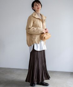 23区 L 【撥水加工】ソフトメモリータフタ スタンドネック ブルゾン