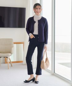 Tiaclasse L 【日本製】メランジプリント裏起毛スリムパンツ