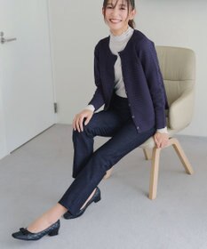 Tiaclasse L 【日本製】メランジプリント裏起毛スリムパンツ