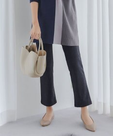 Tiaclasse L 【日本製】メランジプリント裏起毛スリムパンツ