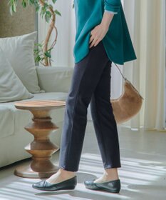 Tiaclasse L 【日本製】メランジプリント裏起毛スリムパンツ