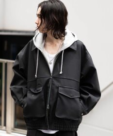 WEGO 【25年秋冬新作/ユニセックス着用ITEM/SMLサイズ展開】PUダブルZIPフライトブルゾン