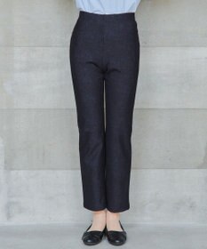 Tiaclasse L 【日本製】メランジプリント裏起毛スリムパンツ