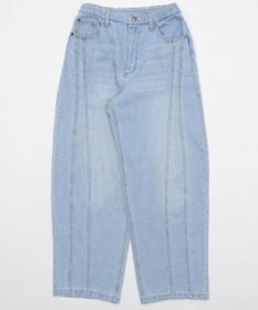 WEGO 【KIDS/150cm/160cm/ウエストゴム】イージー3Dバレルレッグデニムパンツ（JUNIOR）