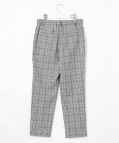 自由区 【裏起毛/撥水加工】TRギャバ グレンチェック テーパードパンツ