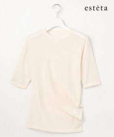 23区 【エステータ】シアーニット 5分袖ドレープ