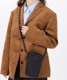 LeSportsac CHAIN MINI PHONE CRSBDY/オニキスチェーンキルト