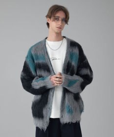 WEGO 【ユニセックス着用ITEM/MLサイズ展開】モヘアタッチパターンカーディガン