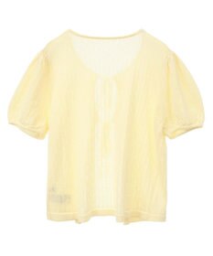 earth music&ecology 透かし編みフロントリボンカーディガン