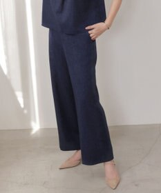 J.PRESS LADIES S リネンバイオシャンブレー ワイド パンツ