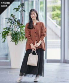 Tiaclasse 【洗える】クルーネックメランジカーディガン