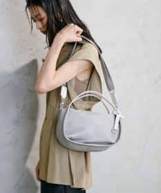 TOPKAPI 【Breath TOPKAPI】【撥水】ツヤ ナイロン ショルダー付き ラウンド トートバッグ