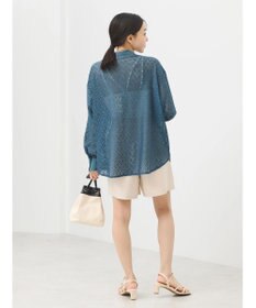 earth music&ecology レースバンドカラーシャツ