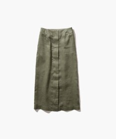 ATON GARMENT DYED LINEN SATIN | ペンシルスカート
