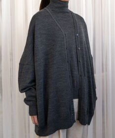 muuc エクストラファインメリノ・V襟オーバーサイズカーディガン