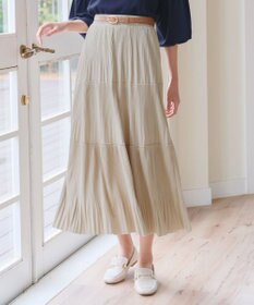 Tiaclasse 【洗える】ベロアプリーツスカート