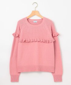 組曲 バスケット編みフリル ニット