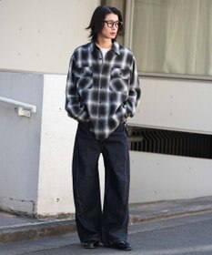 WEGO 【ユニセックス着用ITEM/SMLサイズ展開】カバーフィットバルーンデニムパンツ