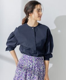 組曲 【洗える】C/Nyブロードノーカラー シャツ