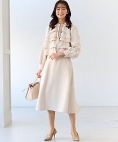 組曲 【KUMIKYOKU NAVY】コンフォータブルドレープ フリルブラウス