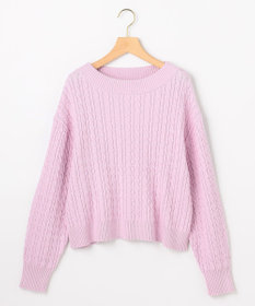 組曲 S 【加藤ローサさん着用】コットンカシミヤMIX ケーブル ニット