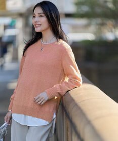 ICB グロッシーペーパーブレンド クルーネックプルオーバー