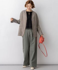 23区 【先行予約】リネンライクブッチャー フリンジノーカラージャケット