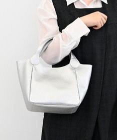 Hekhèr Le Style de Vie 新素材・新色【日本製/セレモニーにも】シュリンクレザー ハンドバッグ small シルバー