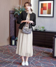 Tiaclasse L 【ダブルクロス・洗える】ノーカラージャケット