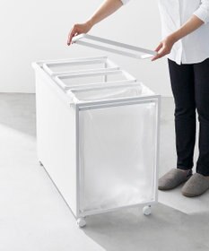 tower 目隠し分別ダストワゴン タワー 45L 3分別 ホワイト