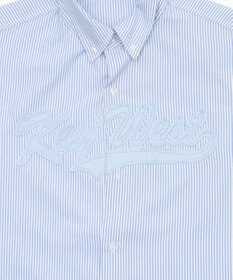 WEGO 【ユニセックス着用ITEM】オックスフォードダメージアップリケシャツ（SS）