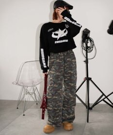 WEGO スターナンバリングショートスウェット