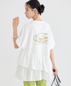 earth music&ecology 異素材ドッキンググラフィックTシャツ