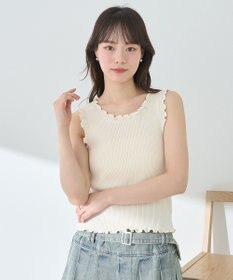 earth music&ecology フリルニットタンクトップ