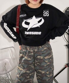 WEGO スターナンバリングショートスウェット