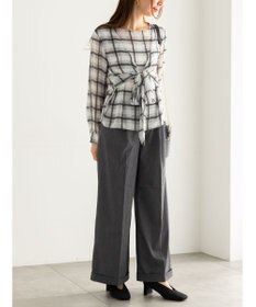 Te chichi ウエストリボンシアーチェックブラウス