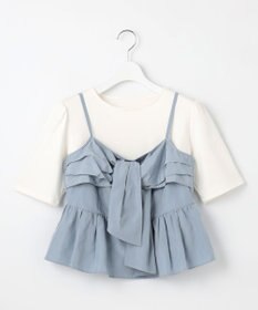 Feroux 【セットアップ対応・洗える】リボンタフタ ビスチェ カットソー