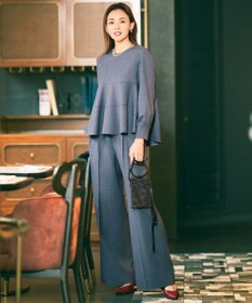 自由区 L 【SHIHOさん着用】ソフトウールブレンドペプラム ブラウス