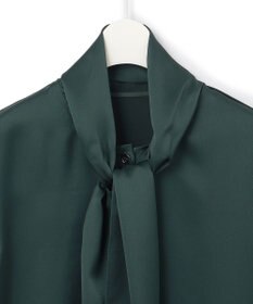 ICB 【WEB限定・洗える】 ドレープサテン ボウタイブラウス