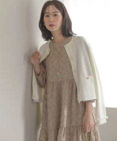 組曲 ビジューボタンニットジャケット