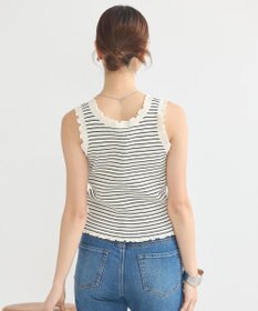 earth music&ecology フリルニットタンクトップ