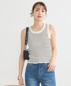 earth music&ecology フリルニットタンクトップ