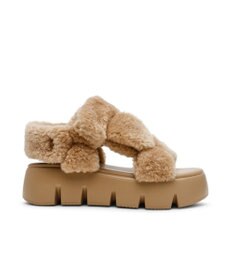 STEVE MADDEN BONKERS-F ファー厚底サンダル