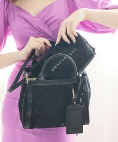 style code 【MERCURYDUO/マーキュリーデュオ】ロゴ巾着&カードケース付 軽量エンブロイダリーレース 2WAYトートバッグ