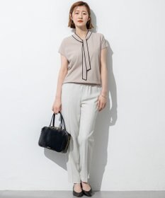 23区 【Oggi7月号掲載/吸水速乾/接触冷感/UVカット】ストレッチジョーゼット テーパード パンツ